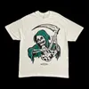 American Retro Women Skull Print Wzór Pure Cotton Shortsleeved Y2K Gothic Loose Casual Pare Tops Oversiase Tshirt 240315