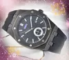 Relojes de diseño con esfera grande para hombre Cronómetro Estilo clásico Movimiento de cuarzo Reloj informal de moda Correa de caucho de acero inoxidable Calendario Montres Reloj de pulsera Regalos