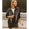 Teelynn Boho Black Denim Jacket for women coats lg Sleeve Autumn Road Fringe Jean Jackets 2021ビーズリベットカジュアルアウトウェアS7L7＃