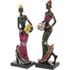 Figurines décoratives 2 pièces Sculpture africaine femmes Figure pièce dame Figurine Statue Tribal