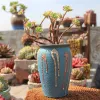 Plantenbakken Nieuwe Paarse Zand Succulente Bloempot Handbeschilderd Oude Pilecreative Keramische Pot Retro Keramische Bloempot Zonder Groene Planten