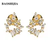 Boucles d'oreilles BAOSHIJIA solide 18 carats or jaune/blanc diamants naturels beaux bijoux femmes anniversaire