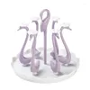 Kitchen Storage Swan Shape Glass Cup Holders Multifunctional Drain Rack Cups Drying Stand For Counter