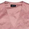Gilet da uomo Hi-Tie 4 pezzi Paisley rosa abito da uomo in seta tessuto gilet cravatta fazzoletto da taschino gemelli abito da sposa business giacca in vita