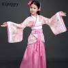 kostuum Meisjes Kinderen Kimo Traditionele Vintage Etnische Fan Studenten Koor Dans Kostuum Japanse Yukata Kimo Stijl e8kp #