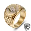 8 9 10 11 12 13 Stainless Steel Men Carving Eagle Ring US Navy Punk Finger Jewelry Gold Silver Male Waterproof Oxidation Resistan348d