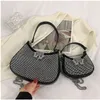 Bolso de diseñador Bolso de cuero Bolso de axila Sentido avanzado Bolso cruzado oblicuo portátil simple Monederos Señoras Cuero genuino Cadena negra Monedero Bolso de diamantes