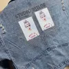 2023 Wiosenna jesień Nowa kurtka dżinsowa Krótki akapit Slim Stuming Hole Haftowane jeansowe odzież żeńska płaszcz l118 592p#