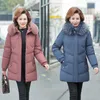 Frauen mittleren Alters Parkas Kunstpelzkragen Jacken Winter Plus Veet Lamm Kapuzenmäntel Cott Jacke Damen Mama Mantel D3Ks #