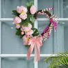Decorative Flowers Heart Shaped Flower Wreath Romantic In Shape Atmospheric Garland Reusable For Fireplace Balcony Bedroom