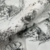 Tessuto di marca europea e americana di alta qualità personalizzato con fiori e uccelli in bianco e nero con stampa digitale in puro cotone