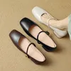 Designer Shoes Luxury Woman Ballet Square Toes low Heels Heatshoes soft Natural Genuine Leather comfort Fashion spring/autumn Nude shoes YGN020-Y3-9