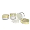 Storage Bottles 20Pcs Skincare Cream Jars 20G 30G 50G Clear Double Layers PS Plastic Containers Refillable Gold Lid Empty Cosmetic Pots