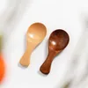 Spoons 1/2/4PCS Mini Wooden Kitchen Spice Condiment Coffee Sugar Teaspoons Kids Short Handle Wood Scoops Home Tableware