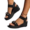 Sandals Flower Women High Heels Wedges Shoes Beach Platform Slippers Summer 2024 Dress Flip Flops Pumps Femme Zapatos Slides
