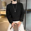 男性のホワイトo-collarセーター服冬のセーターメンコートソリッドストライププルオーバーメンズタートルネック秋の新しいS-3XL G5ZU＃