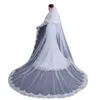 3,8 mètres Lg Fi mariée cathédrale blanche voile dentelle exquise grande queue voile de mariage marier voile avec peigne accessoires w9Fh #
