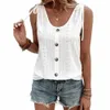 Plus Size Oversized vrouwen Fi Sleevel Tank Vest Tops Dames Zomer Vakantie Strand Casual T-Shirt Tee Kleding Voor vrouwelijke d1e6 #