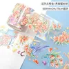 Gift Wrap 2M Flowers Washi PET Tape Laser Gold Foil Scrapbooking Stickers Aesthetic DIY Card Making Planner Journaling Collage Materials