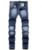 Y2K Jeans da uomo Jeans strappati da uomo nuovi Jeans skinny da uomo di lusso Pantaloni con fori azzurri Pantaloni da uomo slim fit elasticizzati di qualità