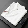 Polos Polos Light Luksusowy Diamond Puste z dzianiny koszulka dla mężczyzn 2024 Summer Modna Half-Zip Lapel Top Oddychający elastyczny krótki rękaw