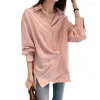 Kvinnors blusar skjortor lite färsk långärmad skjorta för kvinnor vår 2024 Hong Kong -stil utländsk droppleveranskläder