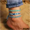 Identyfikacja Summer Bohemian Foot Bracelets luksusowy projektant biżuteria kobiety dziewczyny mticolor lina pleciona kostka