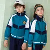 Ensemble d'uniforme scolaire personnalisé pour les écoliers, vêtements scolaires de printemps et d'automne, uniformes de classe de réunion sportive pour enfants 03mu #
