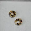 Hoop Earrings With Dark Red Enamel High Quality Women 18k Gold Plated Brand Jewelry