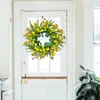 Decorative Flowers Yellow Daisy Wreath Elegant Durable Simple Front Door Spring Artificial For Indoor Home Festival Garden Patio