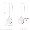 Boucles d'oreilles pendantes en gros plaqué argent pour femmes, bijoux de mariage, arbre de vie, fille, mignon, mode, cadeau de noël pour Couple, cerceau E863