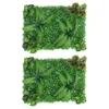 Decoratieve Bloemen 2 Stuks Kunstmatige Groene Hedge Wandpaneel Groen Nep Plant