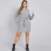 plus Size Lg Sleeve Spring Autumn Hoodie Dr Women Ses Waist Ribbed Knit Loose Sports Dr Large Size Casual Dr 7XL I1uB#