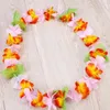 Dekorativa blommor 6 st luau Garland Hawaii Halsband Blomma pannband Hawaiian Leis gräs kjolar