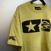 T-shirt surdimensionné jaune pour hommes et femmes, T-shirt imprimé à manches courtes, printemps et été, 2024ss