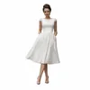 luxiyiao LO117 New Short Wedding Dres Cap Sleeve Backl Abiti da sposa Stain Bride Dres Wedding Guest Dres Custom 9782 #