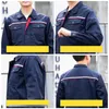 Yansıtıcı Stripe Güvenlik İş Giysileri LG Kollu Fabrika Atölyesi Üniformaları Çalışma Takımları Hi Vis Maden İşçi Tulunları 4xl P6HV#