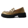 Casual Shoes Jozhamta storlek 34-39 Kvinnor loafers pumpar riktig läderplattform Mid chunky klackar ins mode vårarbete kontor 2024