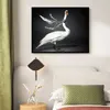 Modernt ljus lyxdjur svan väggmålning canvas tryck vardagsrum dekorativ målning hem dekoration anpassning