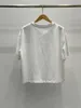 T-shirt da donna 24 Primavera ed estate Top in cotone bianco Industria pesante Diamond Rose Hollow Girocollo T-shirt a maniche corte per donna Xx06