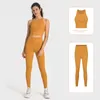 AL Set da yoga per allenamento sportivo ET Double 6 Lycra Canotta sportiva antibatterica e antiurto + Pantaloni fitness T-line morbidi e nudi