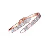 Bracelet en acier titane et diamant en forme de serpent, tendance de la mode, personnalisé pour femmes, bracelet en acier inoxydable en or rose
