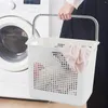 洗濯袋35 Lハンドル付きプラスチックバスケット4パックダーティハンパーホワイト