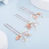 3pcs sier perle foglie pin per capelli per peli da sposa Accories fiorpins oro da sposa femmina festa della sposa headpiece tiaras a6kt#