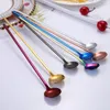 Spoons Stainless Steel Spoon Coffee Tea Mixing Long Handle Ice Cream Dessert Cake Home Kitchen Tableware Supplies