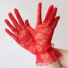 1 par OpenWork Floral Bridal Mittens Prom -handskar Se genom Dr Up Elegant Ladies Short Lace Gloves Wedding Accores 75oi#