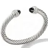 2024 Nouvelle série David Yaman Twisted Cuff Bracelet Charm Bracelet pour hommes Femmes Bracelets Crochet 7MM Fil Designer DY Bijoux Exquis Simple Bijoux Cadeau