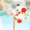 Decorative Flowers 2 Pcs Bouquet Wedding Holders Bride Silk Flower Arrangements Supplies Floral Plastic Bridal Bridesmaid