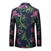 Men's Suits Landscape Tree Print Suit Fashion 3D Digital Cos Party Stage Nightclub Shining Cool Performance Casual Coat