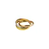 2024 Nytt guld, silver, svart, 3-färg, 3-ringande vanlig ringdesigner design titanring, klassiska smycken, par ring, modern bandflickgåva.